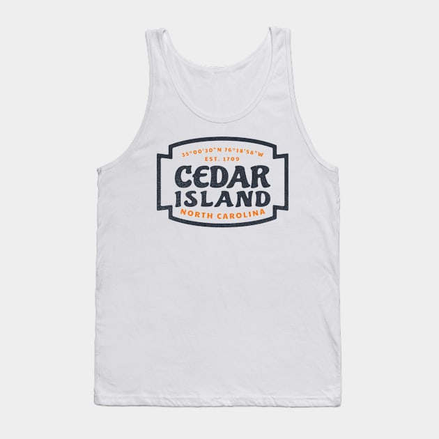 Cedar Island, NC Summer Vacation Beach Trip Tank Top by Contentarama